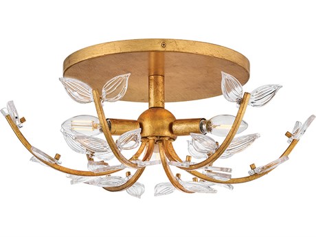 Hinkley Aliso 3-Light Distressed Brass Semi Flush Mount