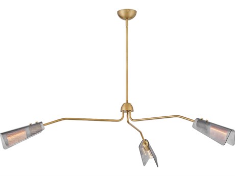 Hinkley Altman 3-Light Lacquered Brass Chandelier