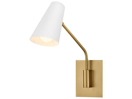 Hinkley Bray 1-Light Lacquered Brass Chalk White Swing Wall Sconce
