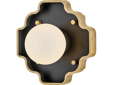 Hinkley Howe 1-Light Gloss Black Heritage Brass Wall Sconce
