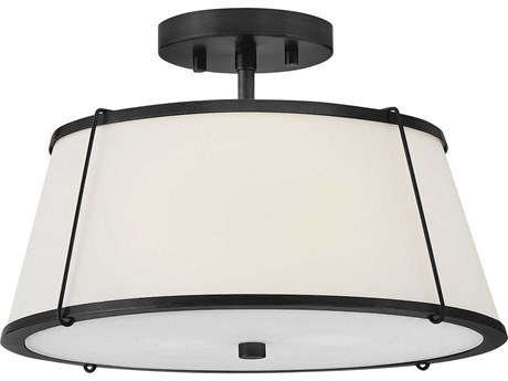 Hinkley Clarke 2-Light Black Drum Semi Flush Mount