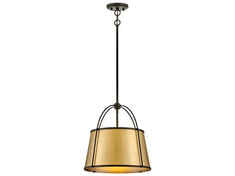 Hinkley Clarke 1-Light Black Lacquered Dark Brass Pendant