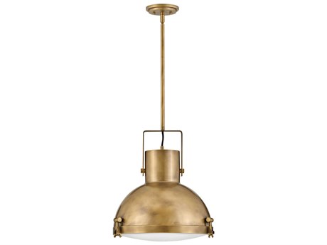 Hinkley Nautique 1-Light Heritage Brass Glass Pendant