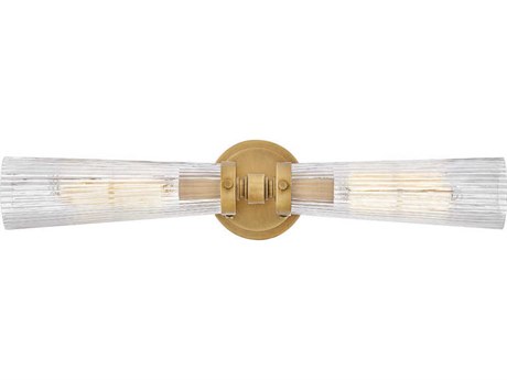 Hinkley Jude 2-Light Heritage Brass Glass Vanity Light