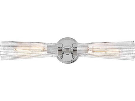 Hinkley Jude 2-Light Polished Nickel Glass Vanity Light
