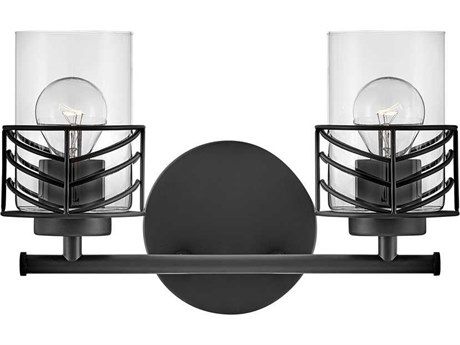 Hinkley Della 2-Light Black Glass Vanity Light