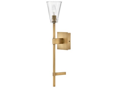 Hinkley Auden 1-Light Heritage Brass Glass Wall Sconce