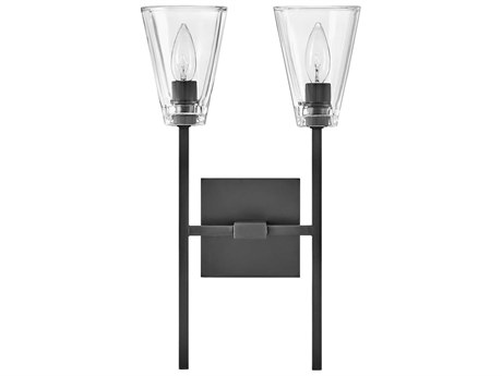 Hinkley Auden 2-Light Black Oxide Glass Wall Sconce