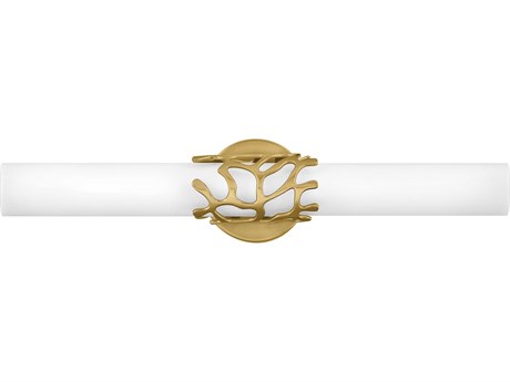 Hinkley Lyra Lacquered Brass Glass LED Vanity Light