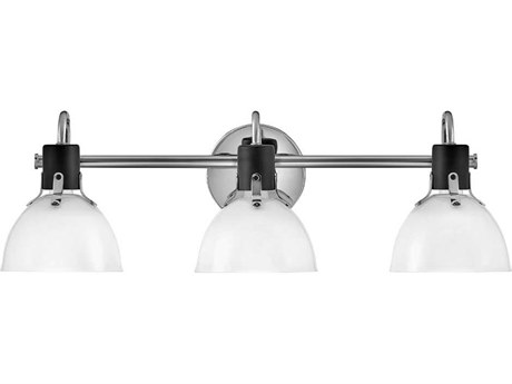 Hinkley Argo 3-Light Chrome Black Glass Vanity Light