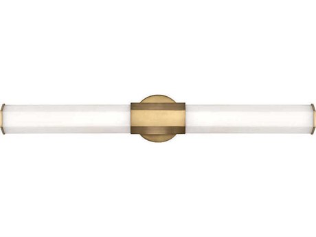 Hinkley Facet Heritage Brass White Glass LED Vanity Light