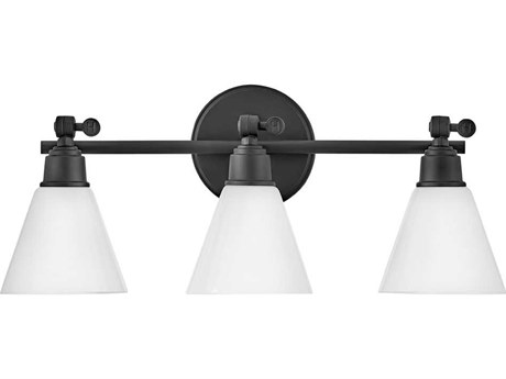 Hinkley Arti 3-Light Black Glass Vanity Light