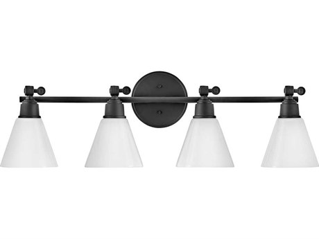 Hinkley Arti 4-Light Black Glass Vanity Light
