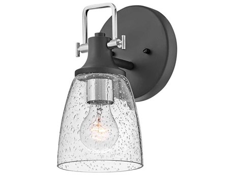 Hinkley Easton 1-Light Black Chrome Glass Wall Sconce