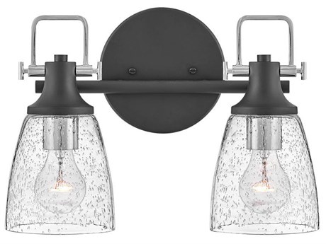 Hinkley Easton 2-Light Black Chrome Glass Vanity Light