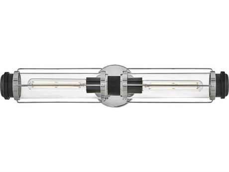 Hinkley Masthead 2-Light Chrome Black Glass Vanity Light