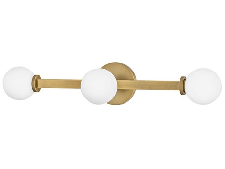Hinkley Audrey 3-Light Heritage Brass Glass LED Vanity Light