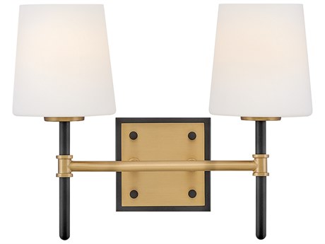 Hinkley Saunders 2-Light Black Lacquered Brass Vanity Light
