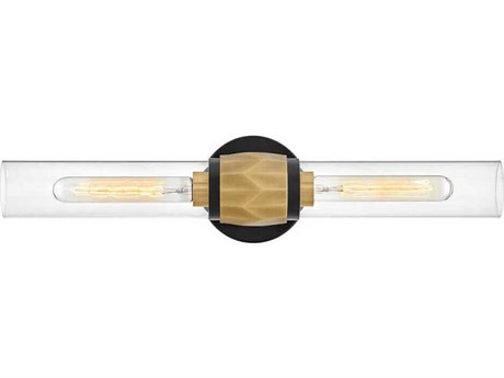 Hinkley Ellison 2-Light Black Heritage Brass Glass LED Vanity Light