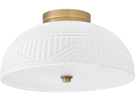 Hinkley Devon 2-Light Lacquered Brass Flush Mount