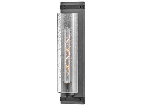 Hinkley Sawyer 1-Light Aged Zinc Distressed Black Glass LED Wall Sconce