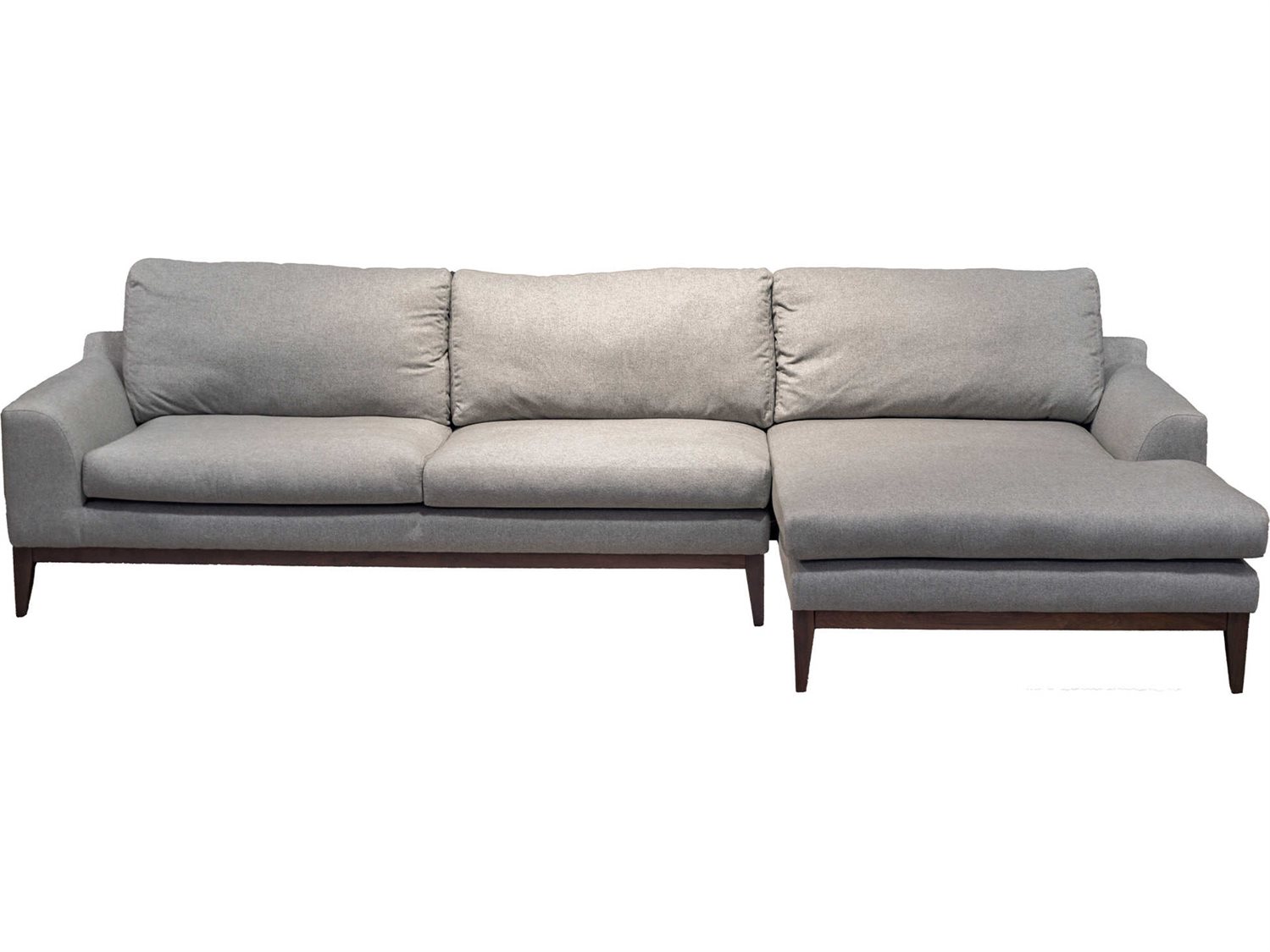 ION Design Holland Stone Grey / Walnut Right Hand Facing Sectional Sofa