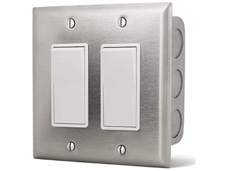 Infratech Value Controls Dual On/Off Switch Wall Plate & Gang Box 20 AMP Per Switch