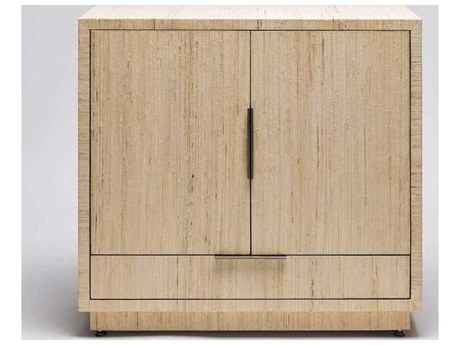 Interlude Home Montaigne Natural Champagne Silver Bar Cabinet