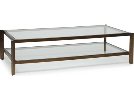 Interlude Home Linley Rectangular Deep Bronze Clear Glass Coffee Table