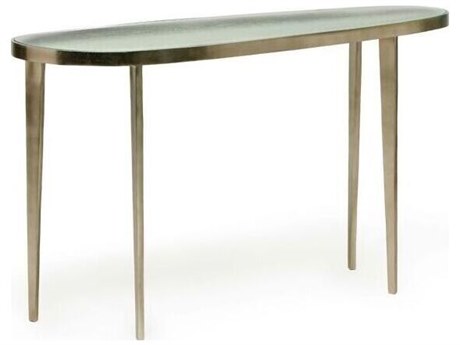 Interlude Home Jan Glass Champagne Taupe Grey Console Table