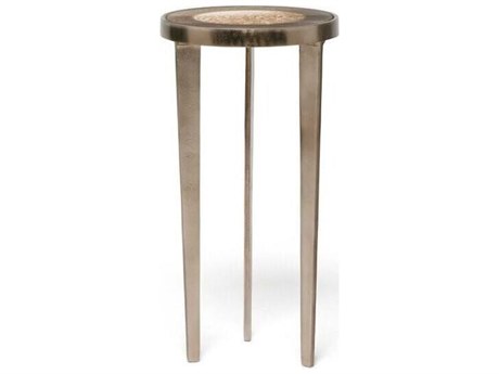 Interlude Home Jan Round Glass Twilight Bronze End Table