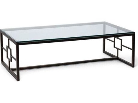Interlude Home Somrig Rectangular Glass Gilded Bronze Clear Coffee Table