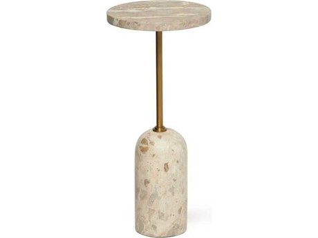 Interlude Home York Round Marble End Table