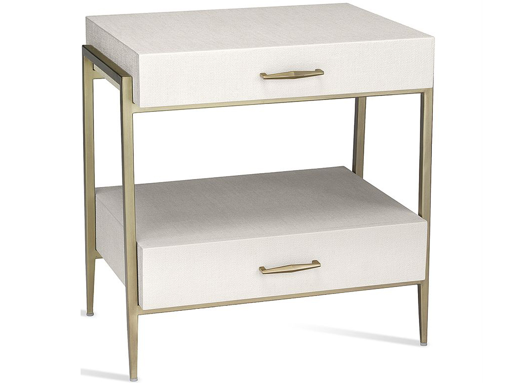 white and silver nightstand