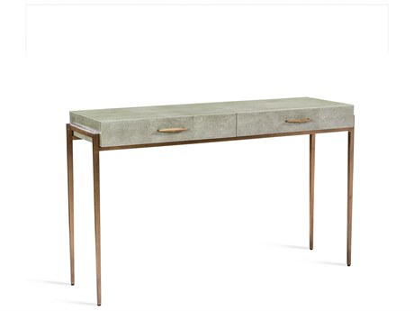 Interlude Home Morand Rectangular Leather Console Table