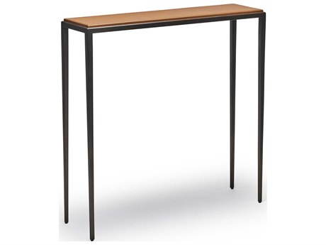 Interlude Home Auburn Rectangular Leather Classic Bronze Caramel Console Table
