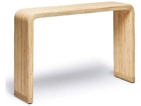 Interlude Home Neptune Rectangular Rattan Natural Console Table