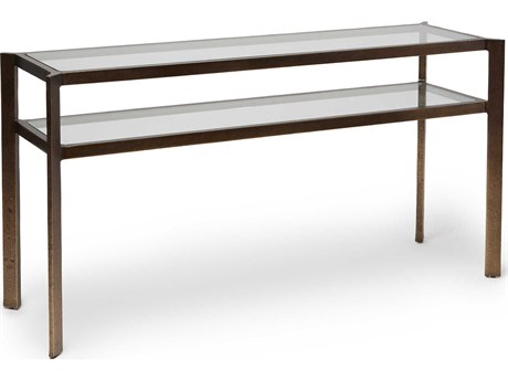 Interlude Home Linley Rectangular Deep Bronze Clear Glass Console Table
