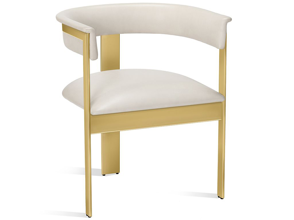 Interlude Home Darcy Cream Leather, Leather Dining Arm Chair