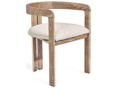 Interlude Home Burke Beige Upholstered Arm Dining Chair