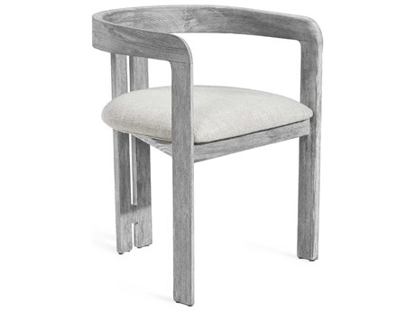 Interlude Home Burke Gray Upholstered Arm Dining Chair
