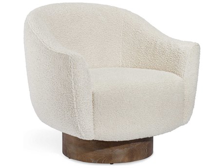 Interlude Home Simone Swivel Beige Fabric Accent Chair