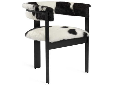Interlude Home Darcy Leather Black Upholstered Arm Dining Chair