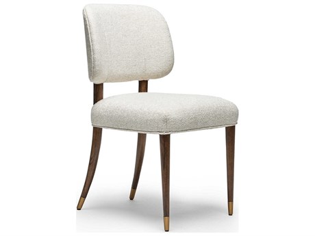 Interlude Home Serafina White Upholstered Armless Dining Chair