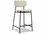 Interlude Home Albert Matte Black Portobello Leather Counter Stool  IL145430