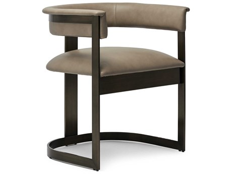 Interlude Home Darcy Gray Leather Arm Dining Chair