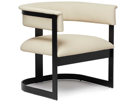 Interlude Home Darcy Black Leather Accent Chair