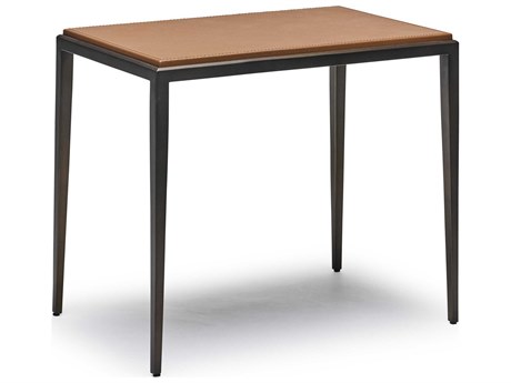 Interlude Home Auburn Rectangular Leather Classic Bronze Caramel End Table