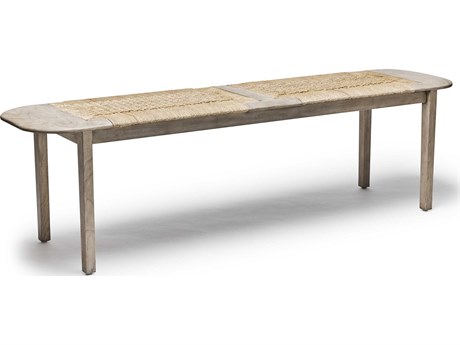 Interlude Home Juno Washed White Natural Accent Bench