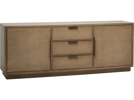 Interlude Home Holmes 84" Oak Wood Harvest Vintage Bronze Sideboard